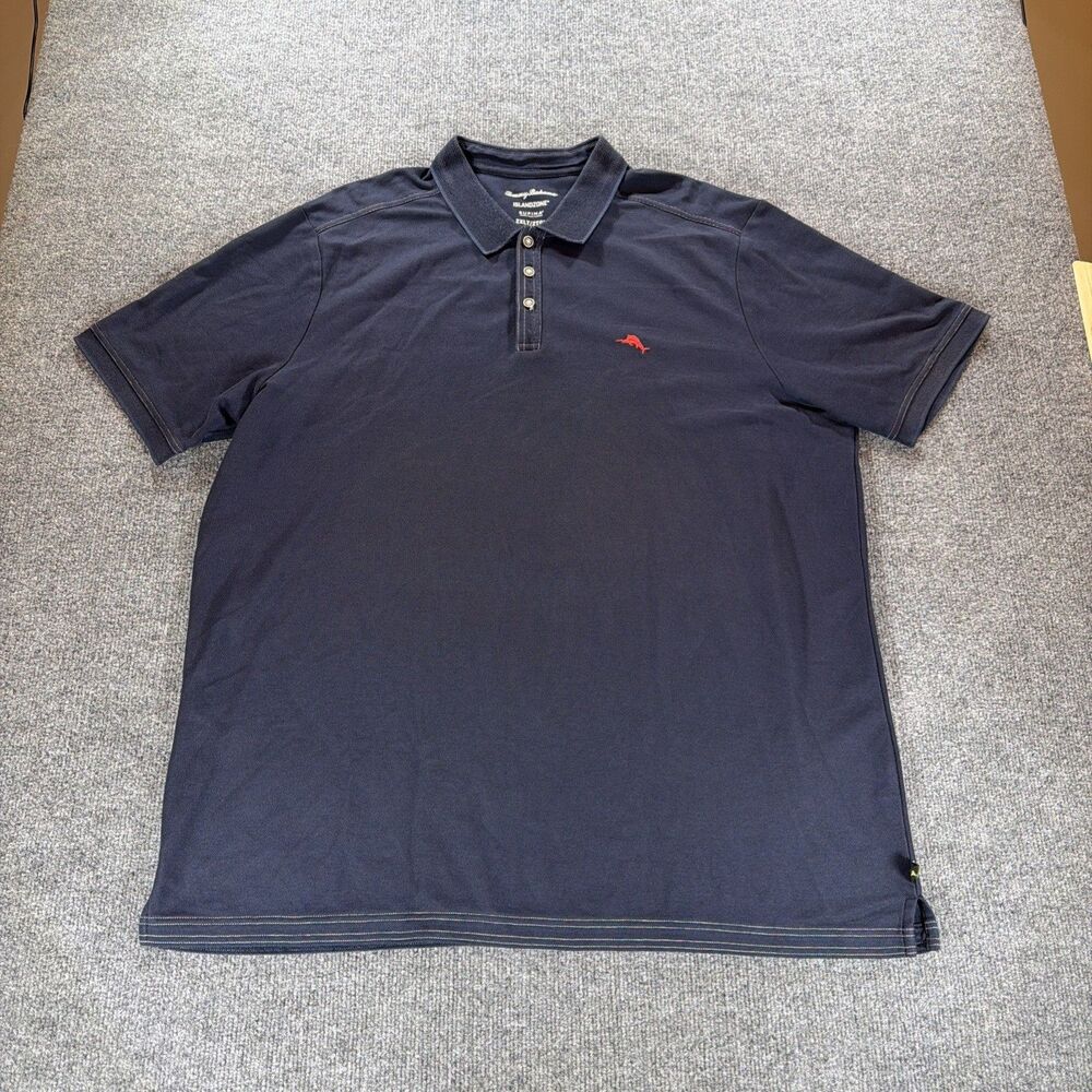 Tommy Bahama Island Zone Polo Shirt Mens 2XLT Short Sleeve Supima Navy Blue